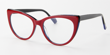 Women Calypso Eyeglasses: Soso - Red & Blue - SpecSMART Eye Clinic (Diagonal View)